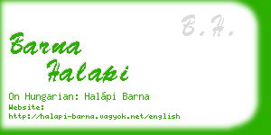 barna halapi business card